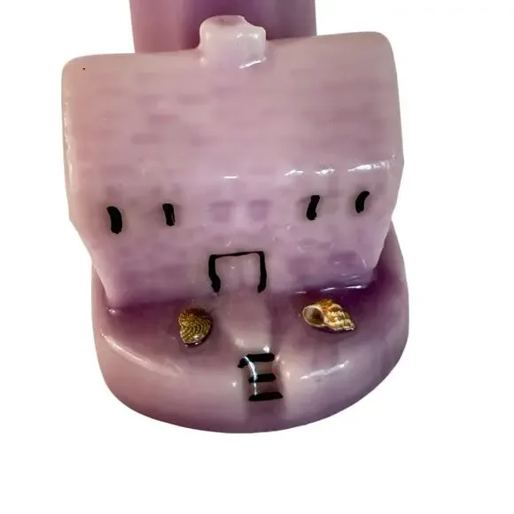Made in USA Purple Lighthouse Candle Paul Hoge Candleworks Wingate NC 5x7 - Picture 8 of 9